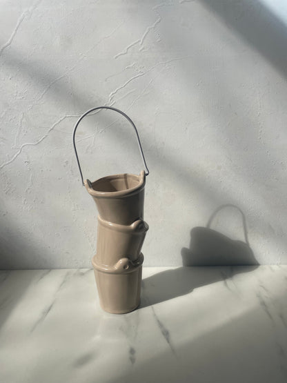 Ceramic Stack of Buckets Small Planter Pot