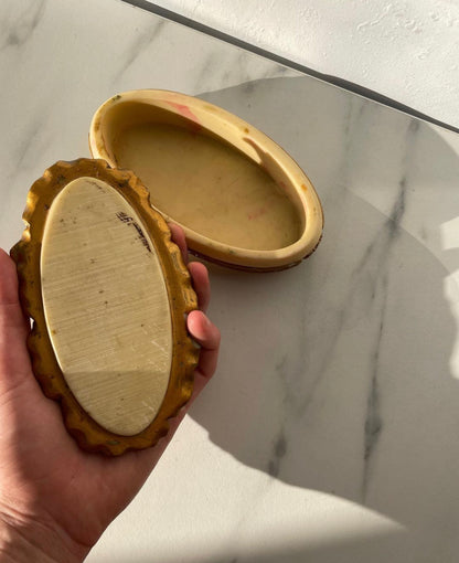 Vintage Gold and Cream Toscano Fairy Keepsake Box