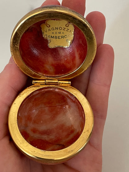 Pink Italian Marble Orb Trinket Box by Vagnozzi Roma Gambero 12