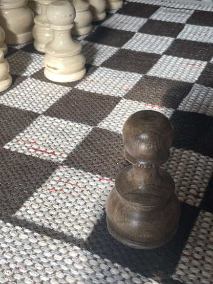 Cream & Brown Jumbo Wood Chess Set