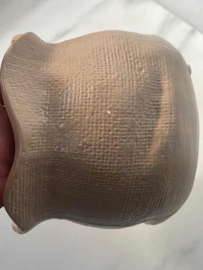 Petal-lipped Planter with Pressed Woven Texture