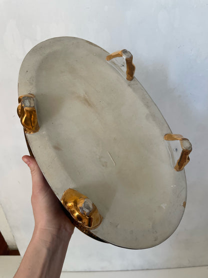 Royal Blue & Gold Porcelain Centerpiece Bowl