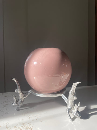Arthur Cort Bunny Stand and Pink Vase