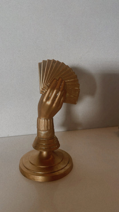 Vintage Poker Trophy Finial on Brass Stand