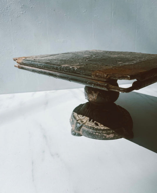 Vintage cast Iron and Metal Pedestal / Cake Stand
