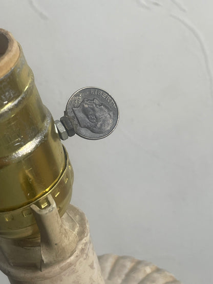 Polished White Metal Podium Lamp