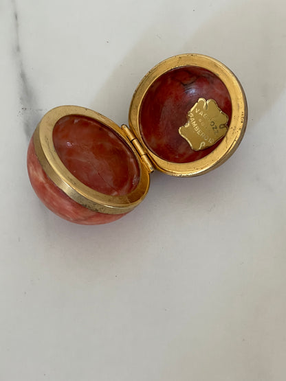 Pink Italian Marble Orb Trinket Box by Vagnozzi Roma Gambero 12