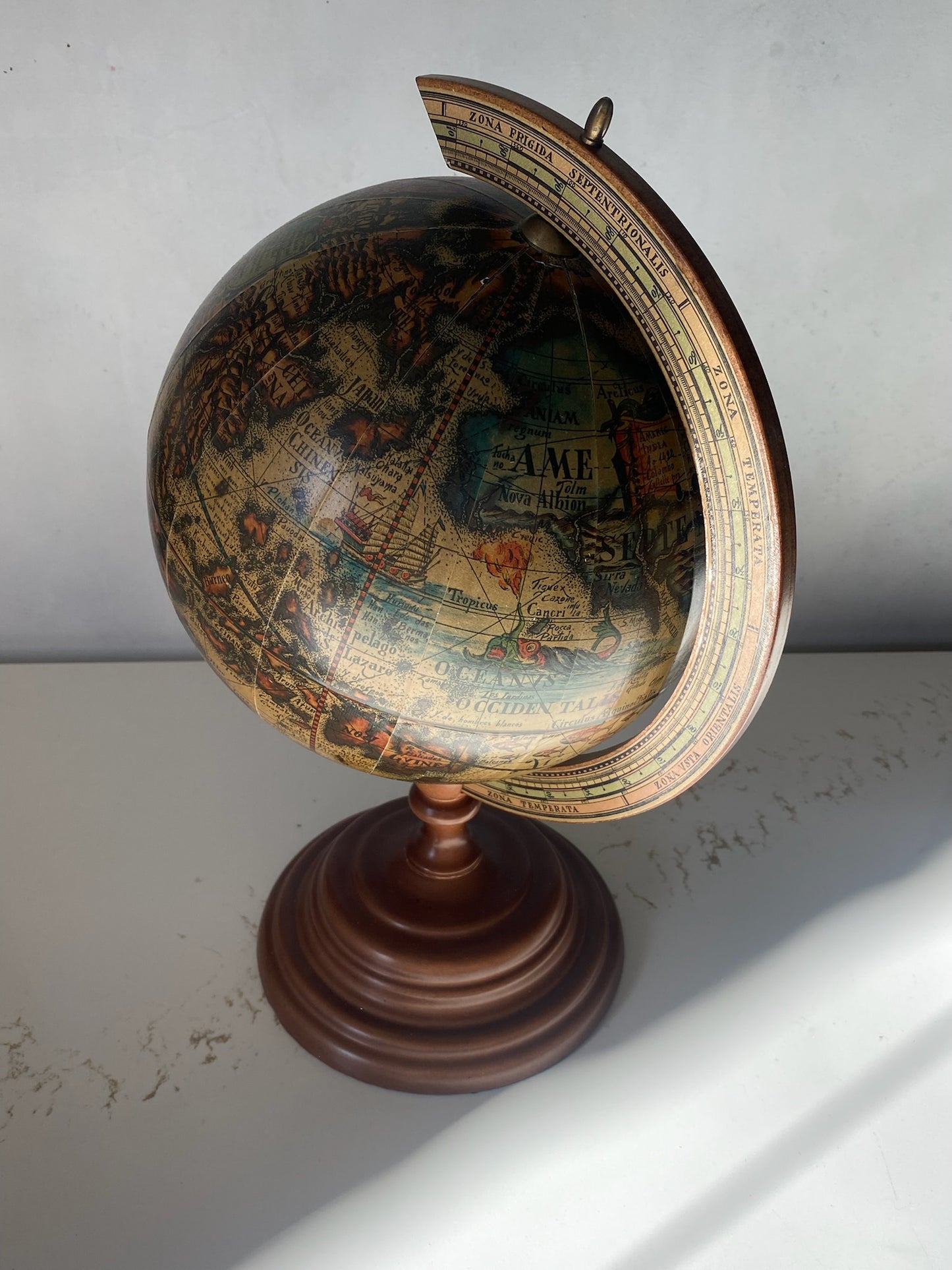 Vintage Old World Dark Toned Italian Astrology Globe