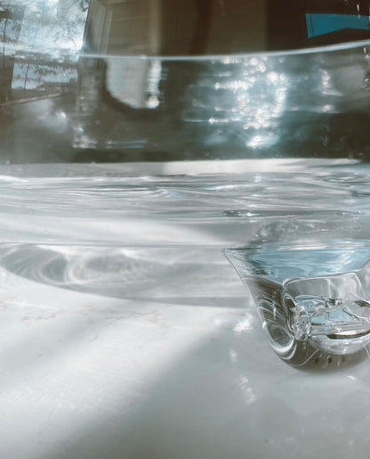 Handblown Trifoot Glass Centerpiece Bowl