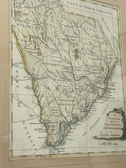 Framed Neutral South Carolina Map