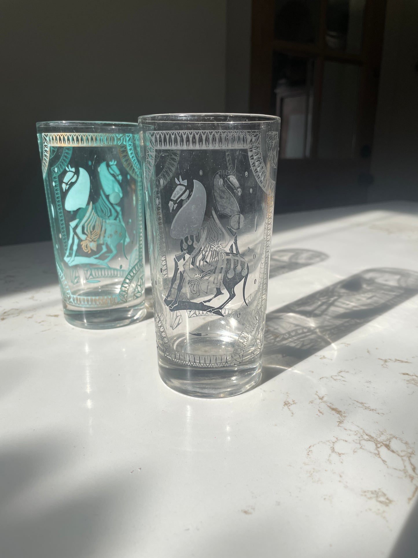 Vintage Trojan Horse Collins Glasses - Signed Fred Press