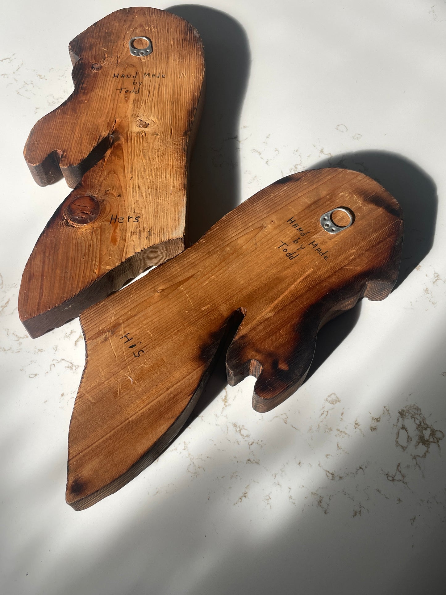 Hand-Carved Wooden His & Hers Horse Head Wall Hanging