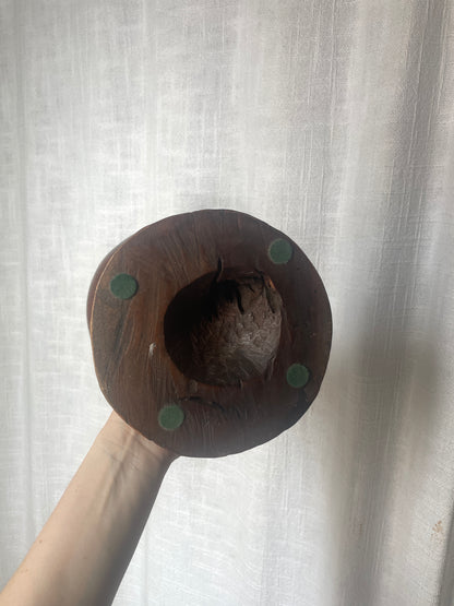 Cake Stand, Wood Bowl, Vase and Primitive Ceremonial Carved Wood Chalice