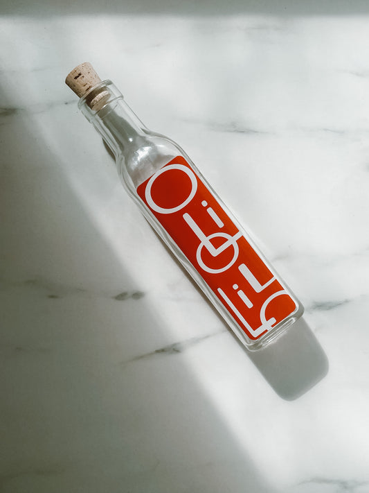 Funky Red Glass Oilio (Olive Oil) Bottle